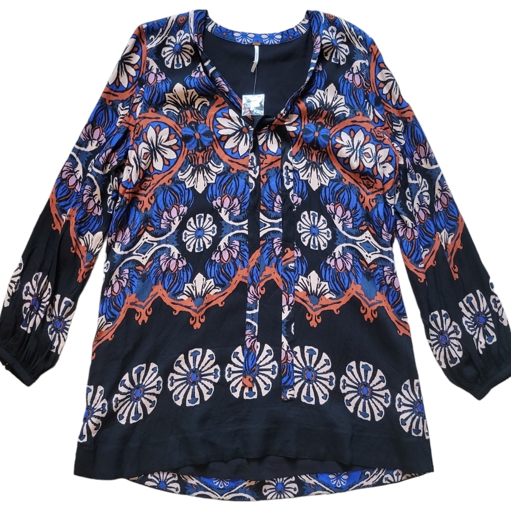 Free People Long Sleeve Floral Tunic